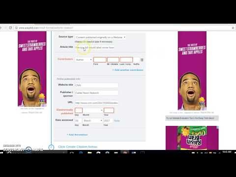 Cite website in MLA 8 using EasyBib