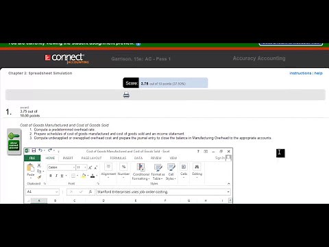McGraw Hill Connect: Accounting Excel Simulation