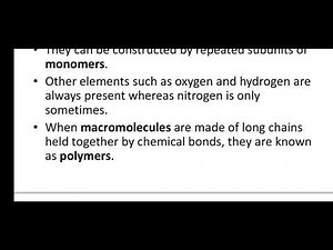 Grade 11 Biology, Chapter 2, 2.1 Biological Molecules of the Cell