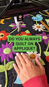 Quilt on appliqué… yes or no? 😍 Honestly, sometimes I do, sometimes I don’t. It all depends on the design! How sweet is this quilt, though?! I’ll be walking you through my full process of custom machine quilting this beauty, in real time inside the Piece N Quilt Academy. Comment appliqué below, and I’ll send you the details. | Piece N Quilt