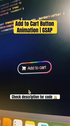Add to Cart Button Animation | GSAP #htmlcss #gsap #shorts