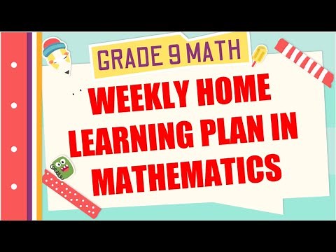 HOW TO CREATE WEEKLY HOME LEARNING PLAN IN MATHEMATICS