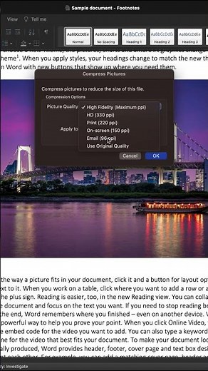 How to make a Microsoft Word document’s file size smaller
