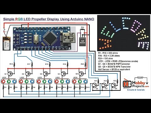 Simple RGB LED Propeller Display Using Arduino Nano - Part 1