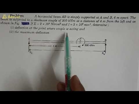 Deflection of beams 12 //Macaulay’s method//simply supported beam with bending moment at a point
