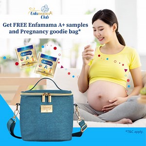 GOOD NEWS pregnant mummies!😍 Now you can enjoy Free Enfamama A samples receive pregnancy goodie bag when you sign up for Enfamama A Club! Get the best support for you and your baby throughout your pregnancy journey. Sign up now: https://bit.ly/3hedyaj *No purchase required. Colour of bag is given out randomly. | Supermom