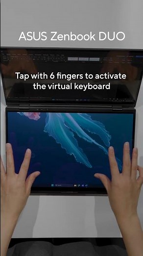 ASUS Zenbook DUO | Forgot your Bluetooth keyboard? Just tap 6️⃣ fingers!