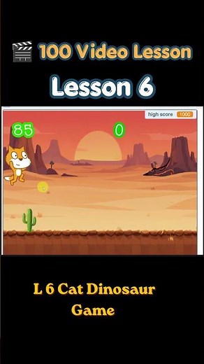 Scratch tutorial | How to Make a Cat Dinosaur Game in Scratch #coding #blockcoding #scratch