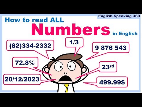 How to read ALL NUMBERS in English Big numbers Decimals/Ordinal/Fractions/Dates/Addresses/Phone