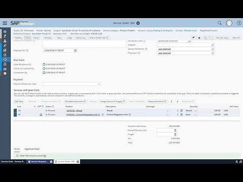 SAP Business ByDesign - Create Service Order From Service Request