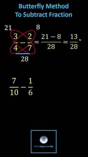 The Butterfly Method to Subtract Fractions