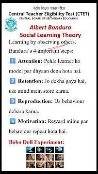 Albert Bandura Theory in One Minute | #childdevelopment Development & Pedagogy | CTET TET 2025