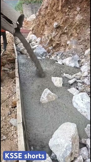 Rock-Fill Retaining Wall Construction Is Genius 🪨🏗️ #construction #structuralengineering