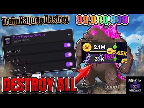 [NEW] Train Kaiju to Destroy Script | DESTROY ALL , AUTO TRAIN, FAST COINS