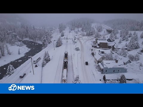 Breathtaking drone video shows snow-covered Truckee, Calif.