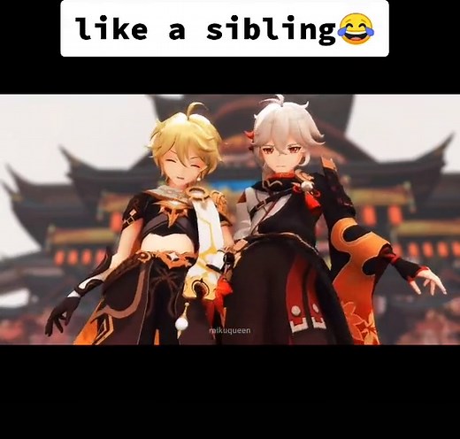 Genshin Impact Kazuha and Aether MMD Sibling Funny Moment