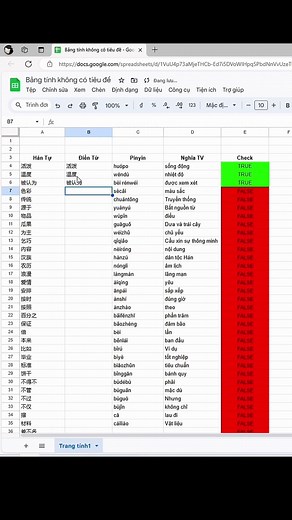 Tạo file GoogleSheets học Hán tự: Từ pinyin, dịch nghĩa đa ngôn ngữ, đến tập viết và ghi nhớ mặt chữ bằng bàn phím viết tay trên iPad, iPhone, Android… đều có thể làm được. Vào profile mình để xem cách làm chi tiết @toptoptoxic #hanzi #tiengtrung #googlesheets #hantu #tuhoctiengtrung #pinyin #googlesheetstips #hochantudenhuankeo