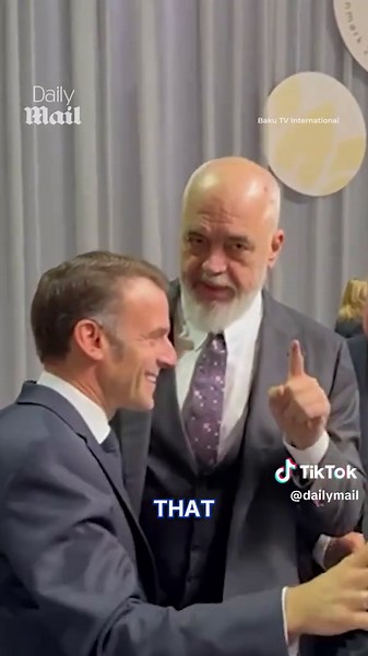 French president Emmanuel Macron has been seen laughing as the leaders of Albania and Azerbaijan mock US president Donald Trump for claiming to have ended wars involving their countries. At the European Political Community meeting in Copenhagen, Macron was seen chatting with Azerbaijan's President Ilham Aliyev. 'You should make an apology' Aliyev jokingly said to Macron, referencing Trump's repeated confusion of Armenia and Albania when discussing the long-held animosity between Armenia and Azer