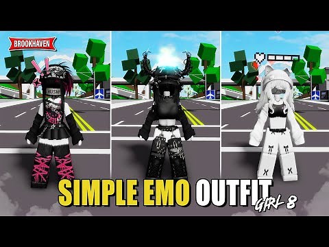 OUTFIT SIMPLE EMO For Girl In Brookhaven ID/CODES - Roblox Part 8