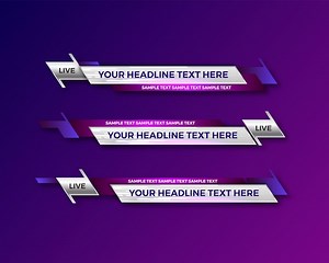 Abstract modern geometric lower third banner template design for broadcasting, live, streaming, news video, interface template.   | Premium Vector