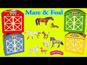 All 4 of Breyer 2016 Stablemates Horse & Foal Complete Set Mom and Baby - Unboxing Video