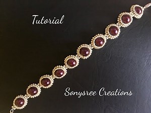 DIY pearl beaded bracelet(simple and elegant) square Stitch 🍒
