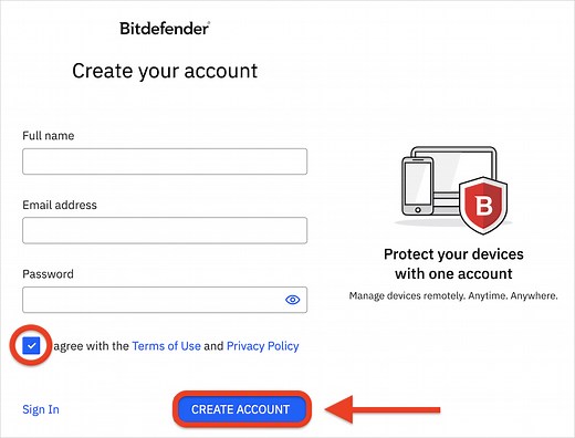 How to Create a Bitdefender Central Account