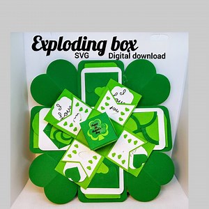 SVG Exploding Box, Explosion Heart Card, St. Patrick's Day, Pop up Card,exploding Box,explosion Box Svg, Pocket Card,svg,papercut Template - Etsy