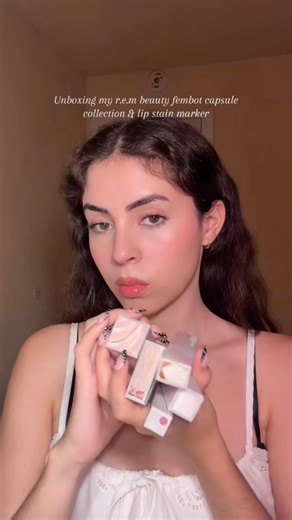 Unbox r.e.m beauty fembot capsule collection & lip stain marker #rembeauty #makeup #arianagrande