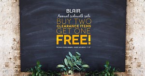 SIDEWALK SALE! Buy 2 Clearance, get 1 FREE at www.blair.com/clearance. See site for details. | Blair