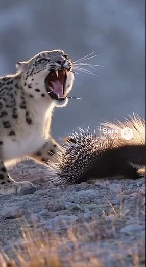 Snow Leopard vs Porcupine: Unbelievable Wildlife Encounter