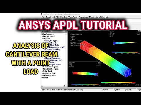 ANSYS APDL Tutorial | Cantilever Beam with Point Load | Beam Analysis | SFD, BMD, Deflection, Stress
