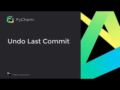 How to undo the last commit in PyCharm