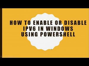How to Enable or Disable IPv6 in Windows Using PowerShell Command. how to enable ipv6 in core server