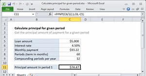 Calculate principal for given period