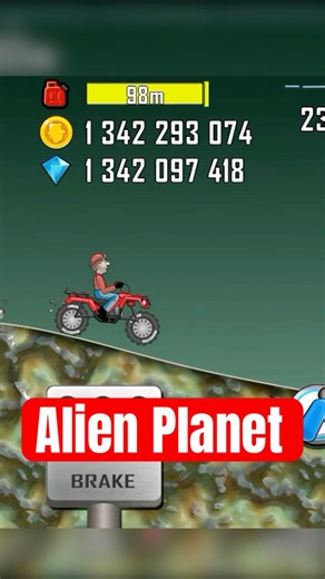 Quad Bike on Alien Planet | Hill Climb Racing Gameplay 🏍️👽 #hillclimbracing #quadbike #alienplanet