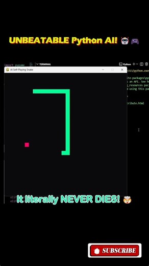 UNBEATABLE Python AI! 🤖🎮 #Shorts #Python #Pygame #coding #ai #programming