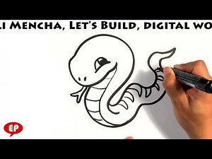 How to Draw a Baby Snake - Cute - Easy Pictures to Draw