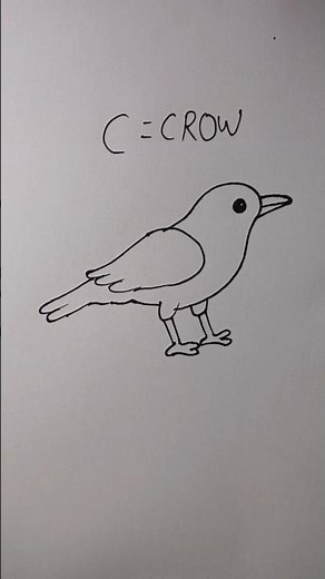 how to draw crow easy for beginner