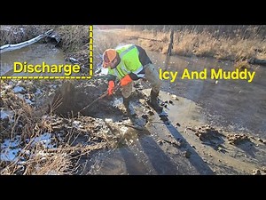 Unclogging Culvert Frozen Shut With Stinky Muck