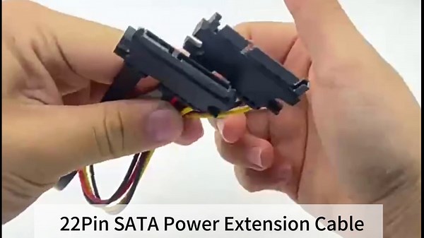 SATA Power Extension Cable, 19.7inch 22-Pin SATA III Male to Female Combo Data and Power Extension Cable for HDD, SSD, Optical Drives-7+15pin