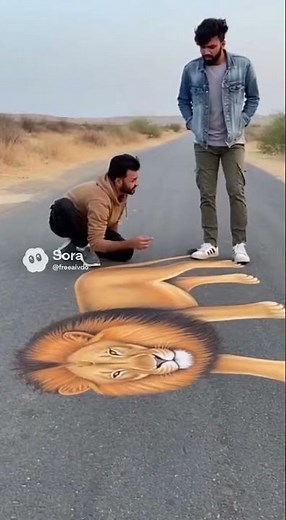Realistic Lion Drawing Become Real Lion 🦁 #ai #lion #shorts
