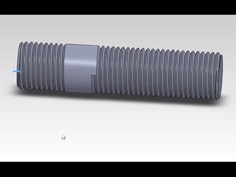 Solidworks - How to make Stud with threads (easiest method) 1080p HD