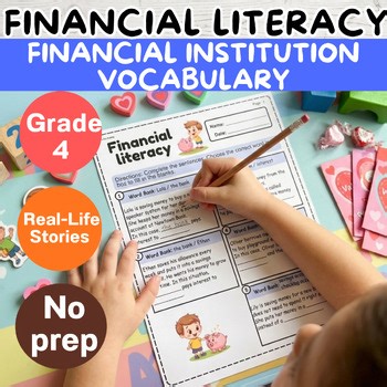 Financial Literacy Worksheets Grade 4 | Banking Vocabulary & Money Skills
