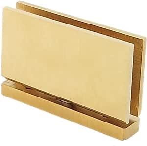 SHS Frameless Shower Door Top or Bottom Strong Wall-to-Glass Pivot Hinge for 3/8'' Glass Includes Replacement Parts Solid Brass. Heavy Duty with Square Corners. (Satin Brass)