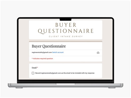 Real Estate Buyer Questionnaire, Client Intake Form (google Forms Template)