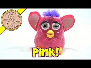 1998 Furby McDonald's Happy Meal Toy - Pink With Gray Eyes and Purple Hair