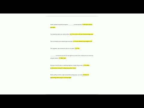 NC DMV Permit Test Practice Questions with 100 Correct Answers Latest Version 2025 Expert Verified