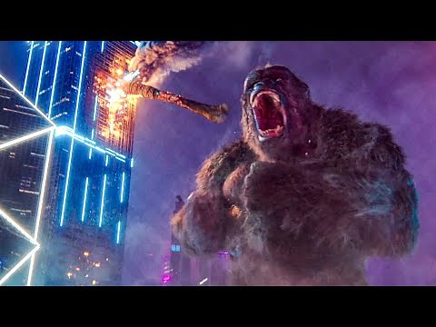 Godzilla vs Kong - Hong Kong Battle Scene (2021) Movie Clip