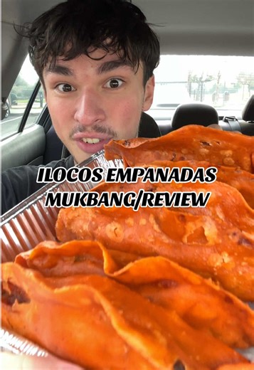 ilocos empanadas mukbang review! OMG THESE WERE SO AMAZING! if you guys haven’t tried these yet GO FIND THEM! #bayareafoodie #mukbang #foodreview #fyp #ilocosempanada